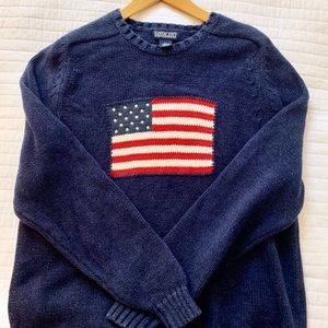 Lands End American Flag Sweater